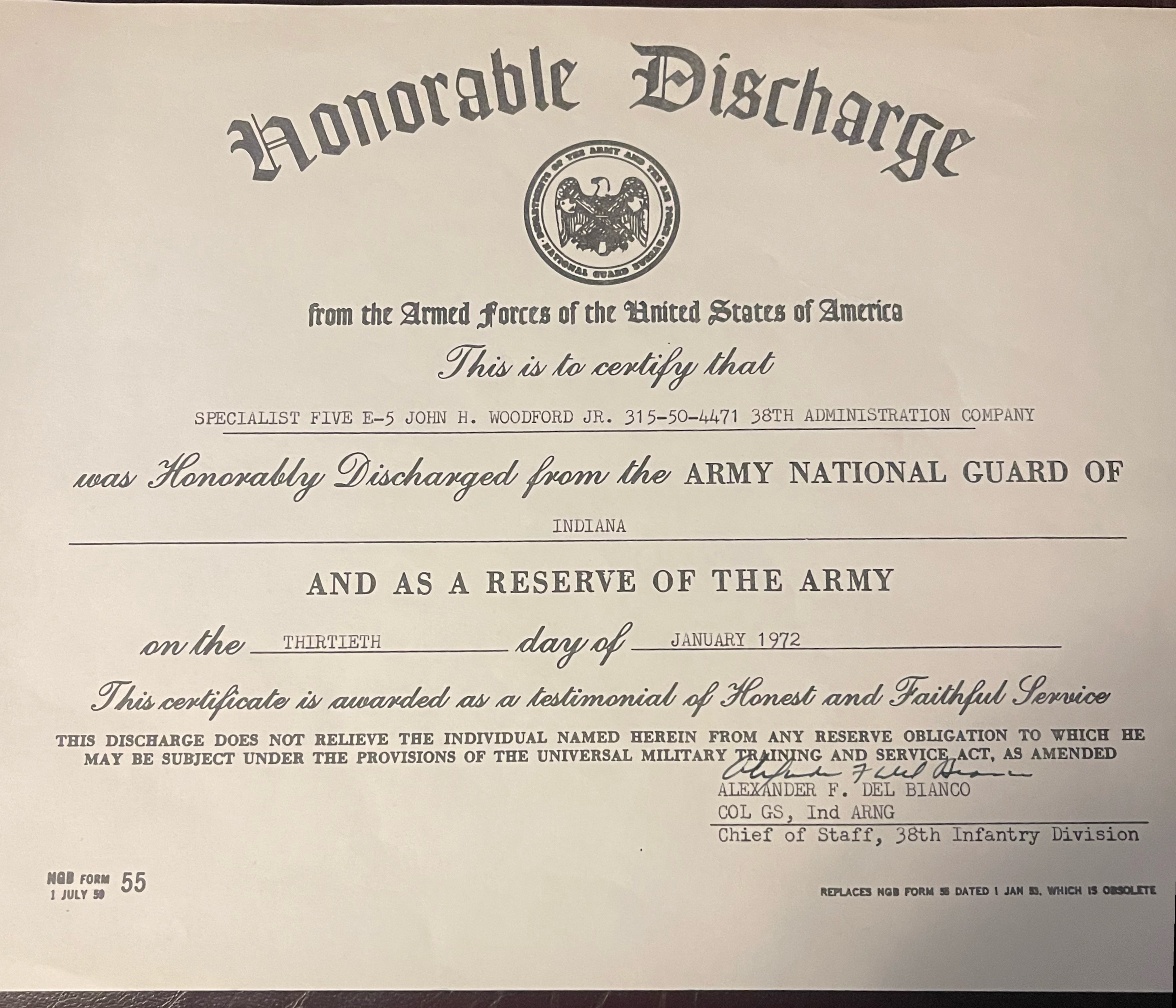 Johnny's Honorable Discharge
